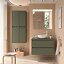 Mueble de baño Noja suspendido 2 cajones sobre encimera green satin de Salgar